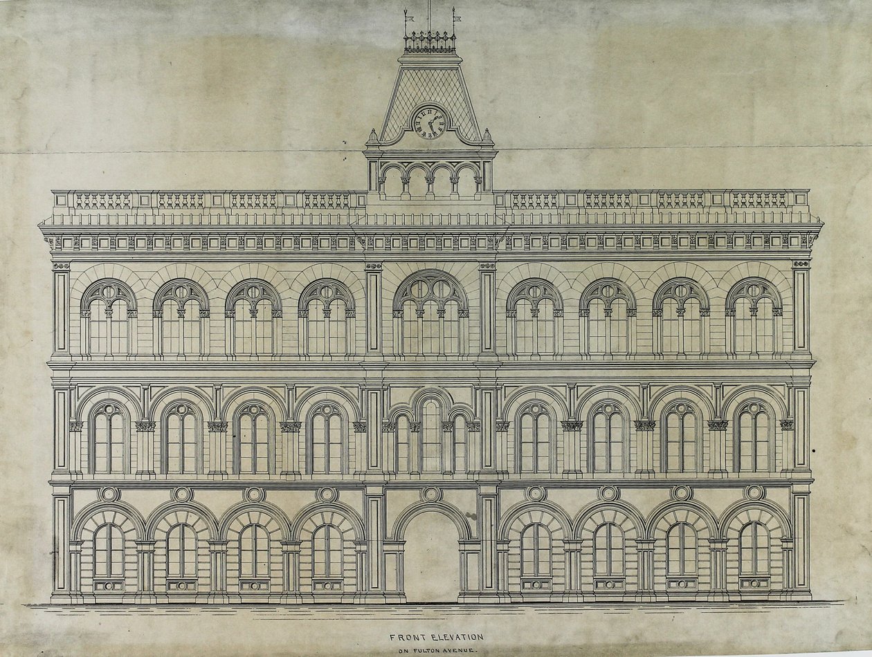 Kings County Courthouse -kilpailu, Chicago, Illinoisin osavaltiossa, korkeusasemat tekijältä Peter Bonnett Wight
