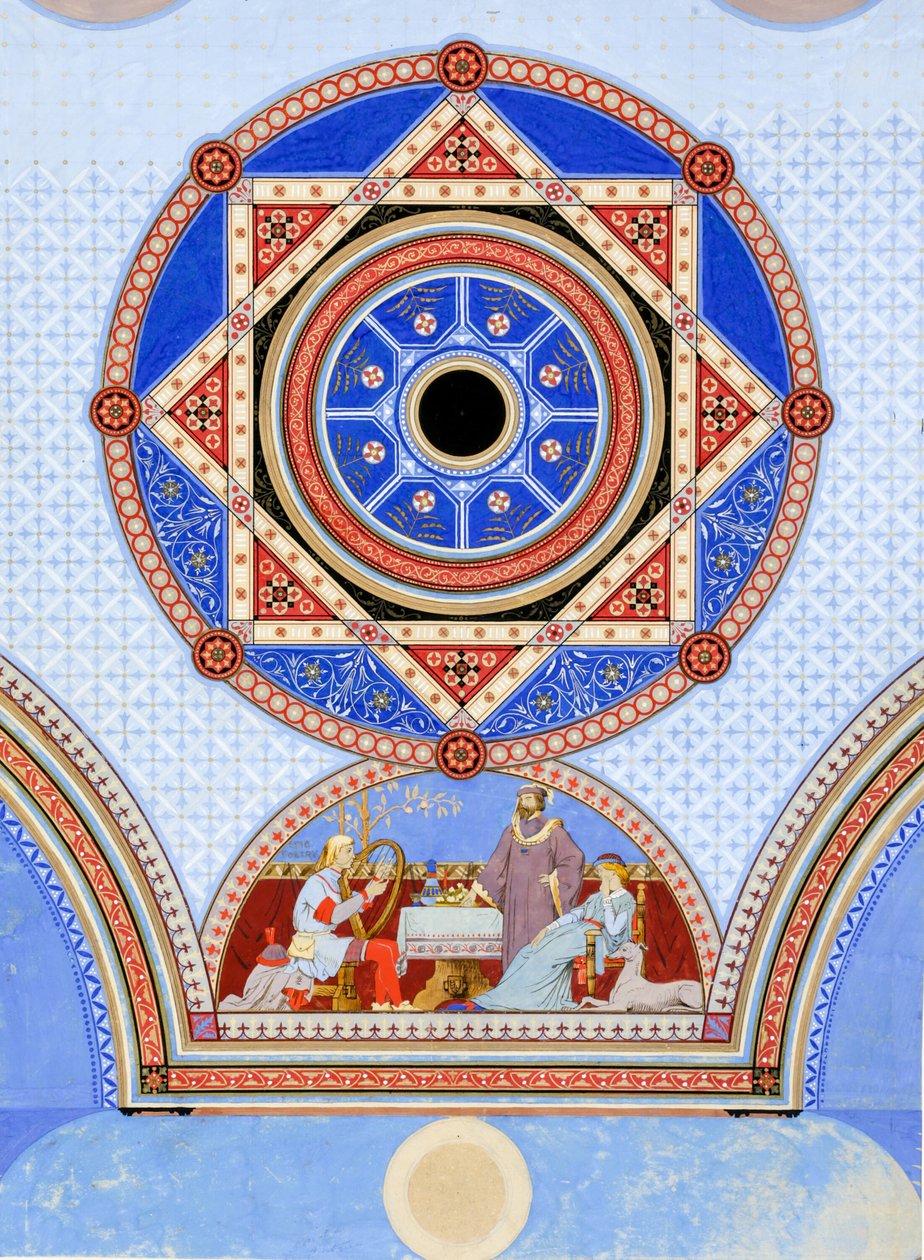 Ottawa Opera House, Ottawa, Illinois, Wall Stencil Design, n. 1875. tekijältä Peter Bonnett Wight