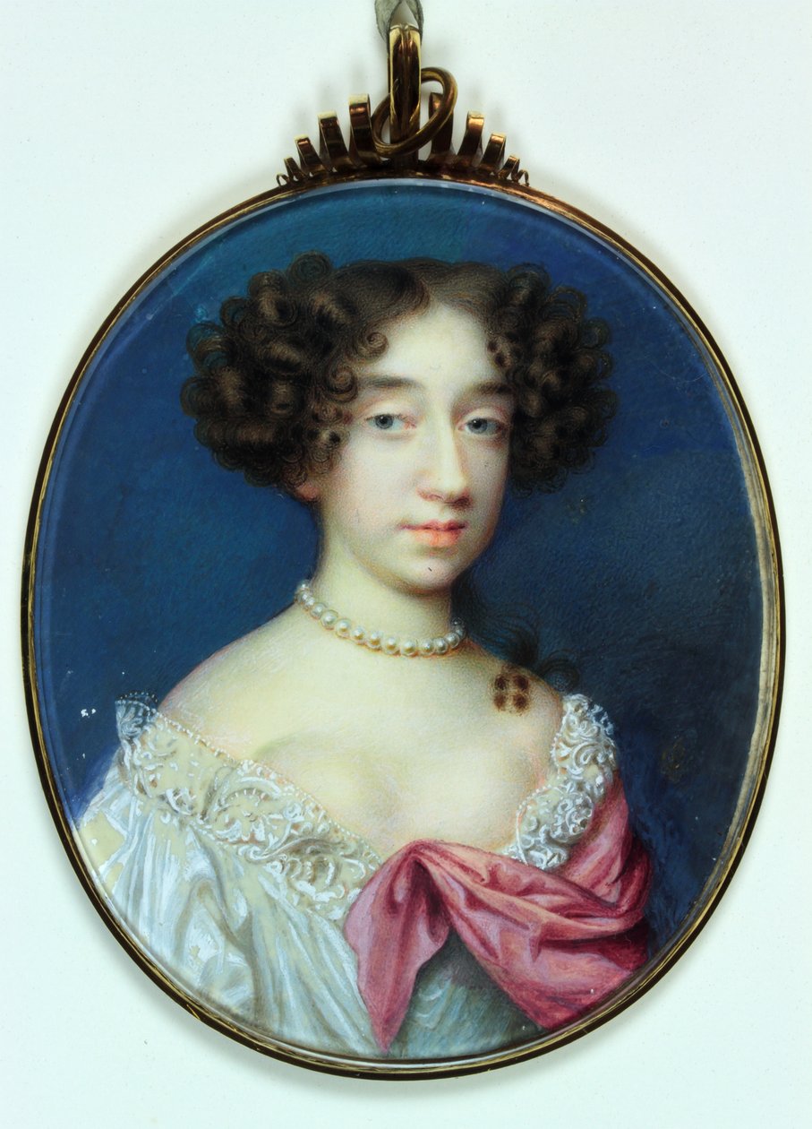 Lady Elizabeth Cavendish, Albemarlen herttuatar ja Montagun herttuatar (akvarelli norsunluussa) tekijältä Peter Cross