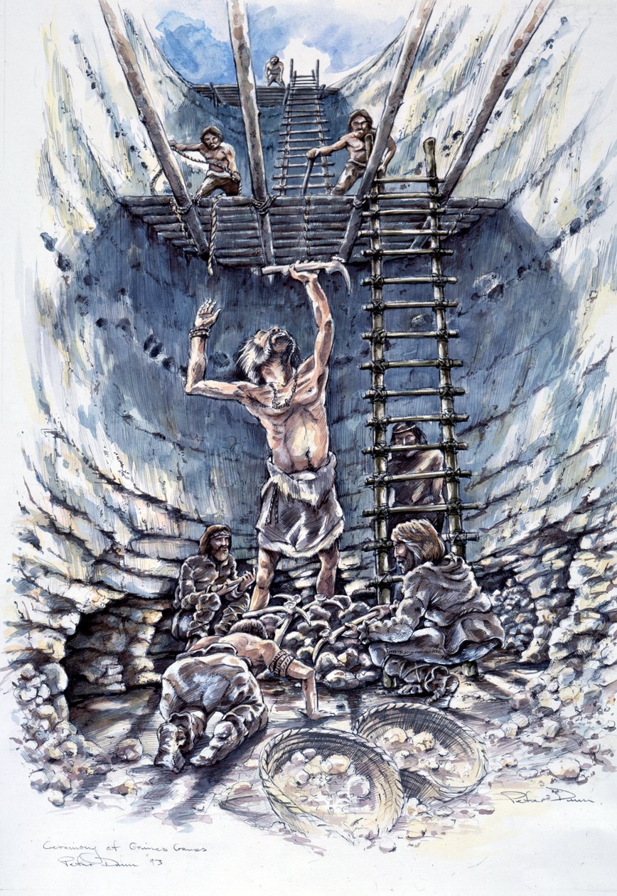 Seremonia Grimen haudoilla, neoliittinen kausi, 1990-2010 tekijältä Peter Dunn