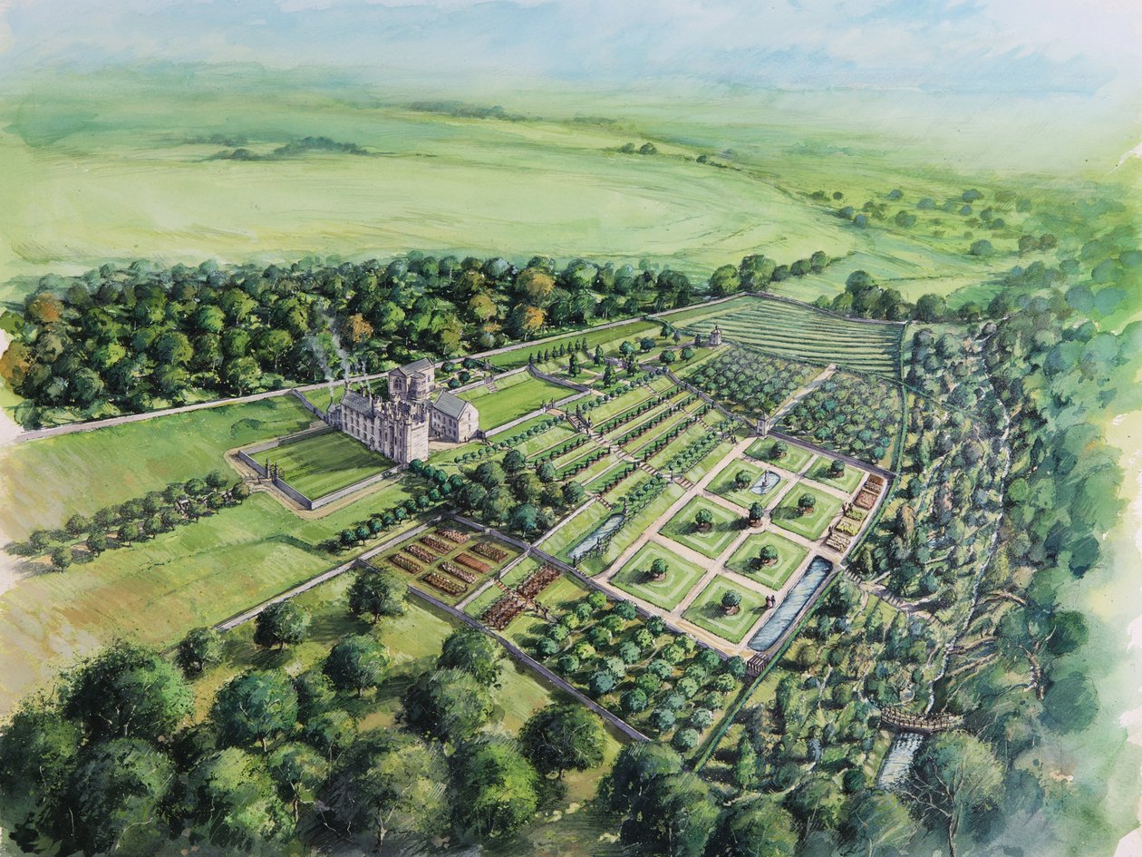 Castell de Hylton, principis del segle XVIII, c1980-2010 finlandès tekijältä Peter Dunn