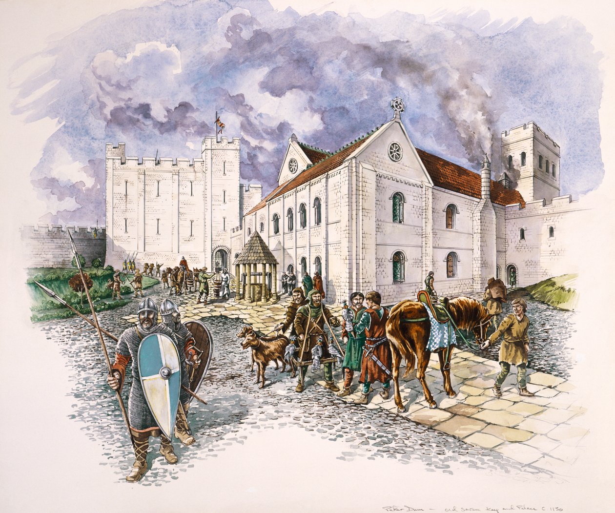 Keep and Palace, Old Sarum, Wiltshire, c1130, 1994 tekijältä Peter Dunn