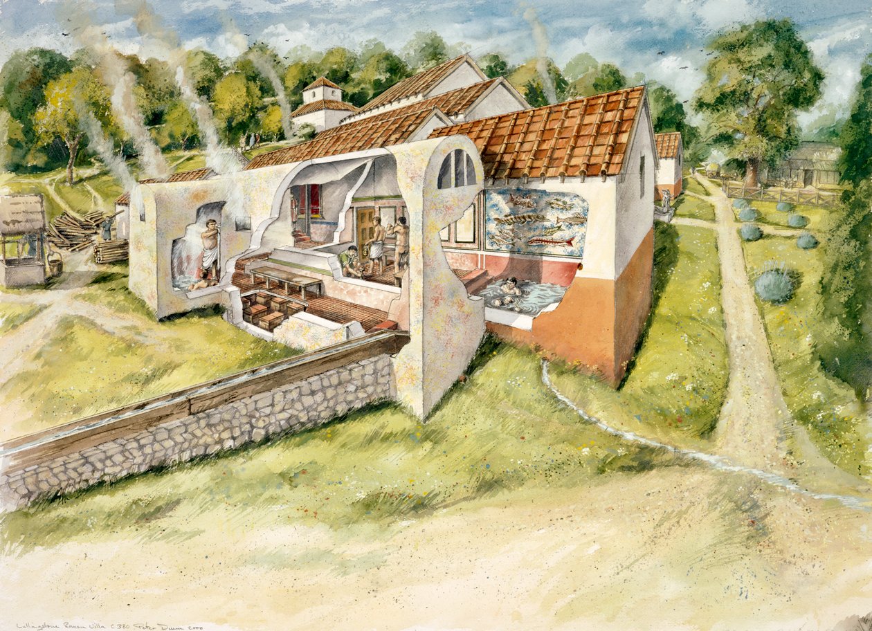 Lullingstonen roomalainen huvila, 400-luku, 1990-2010 tekijältä Peter Dunn