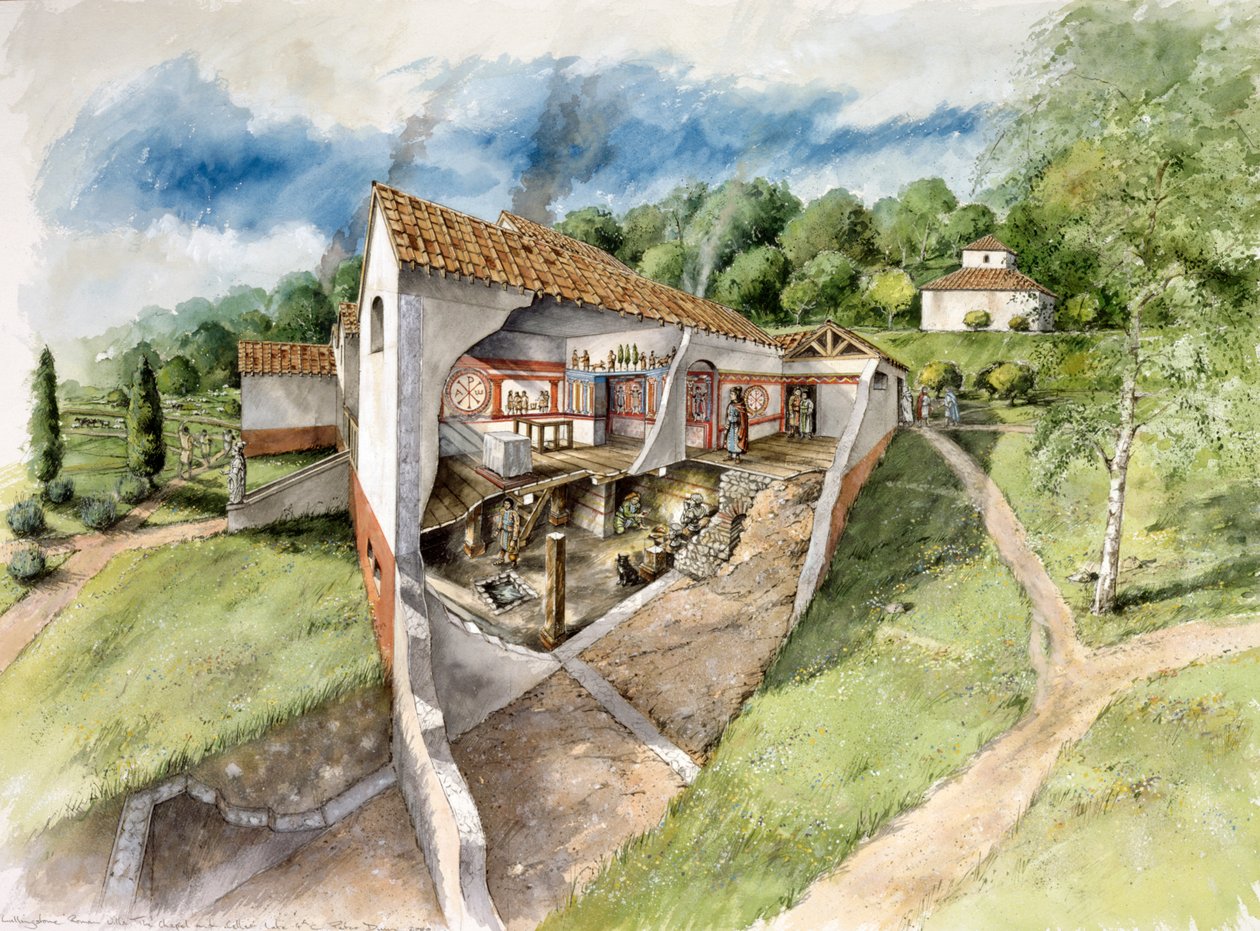Lullingstonen roomalainen huvila, 400-luku, 1990-2010 tekijältä Peter Dunn