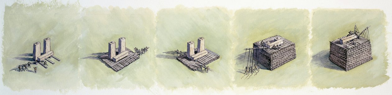 Raising a lintel, Stonehenge, Prehistoric, 1990-2010 tekijältä Peter Dunn