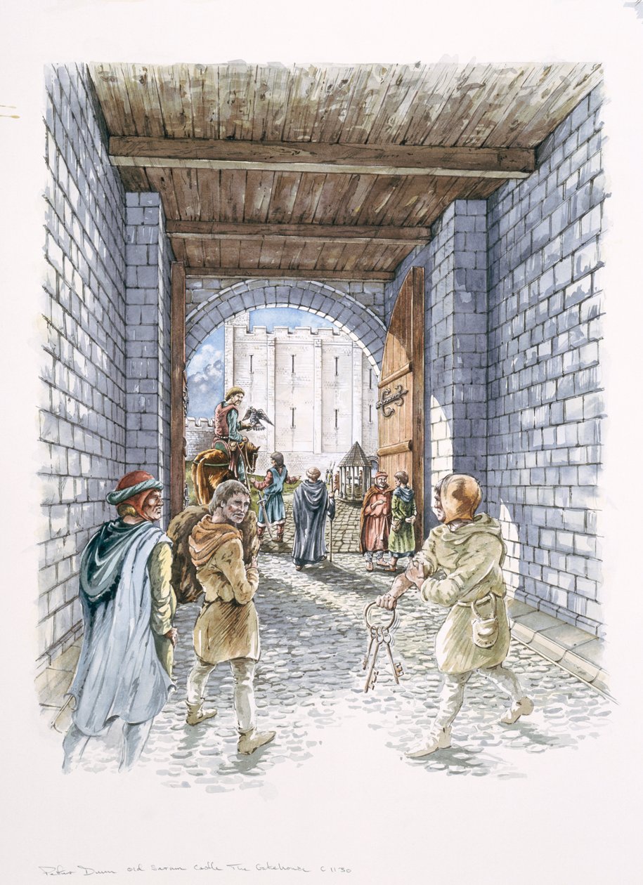 The Castle Gatehouse, Old Sarum, Wiltshire, c1130, 1994 tekijältä Peter Dunn