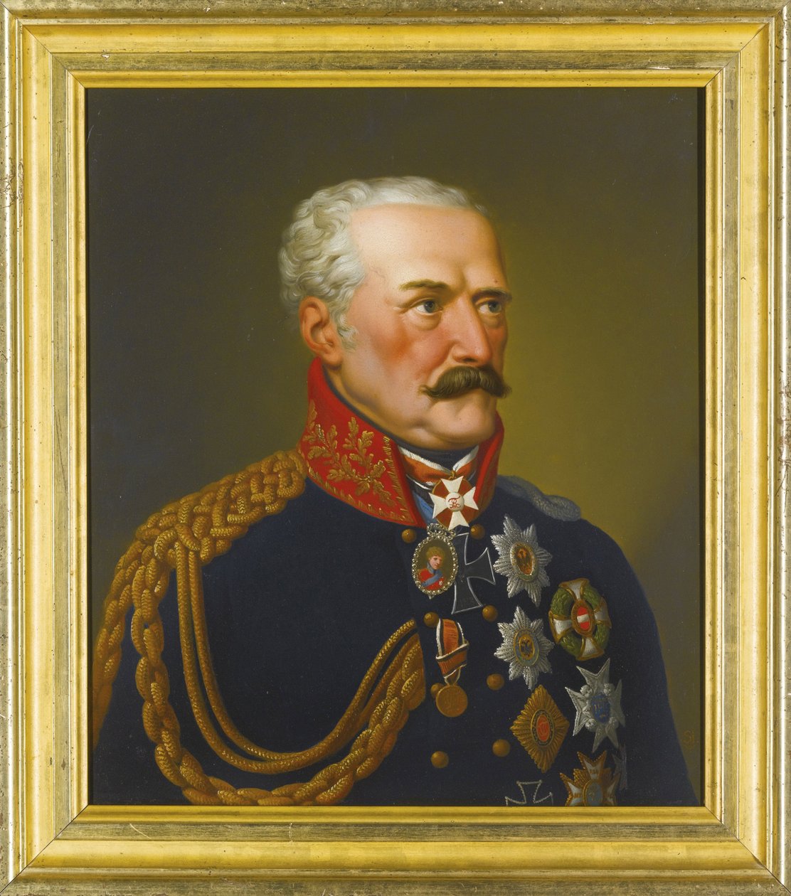 Gebhard Leberecht von Blucher, prinssi de Wahlstatt - Muotokuva Gebhard Leberecht von Bluecherista, Wahlstattin prinssistä (1742-1819), kirjoittanut Stroehling, Eduard (1768-1826), - Öljy kuparille, 36,5x31,5 - Yksityiskokoelma tekijältä Peter Eduard Stroehling
