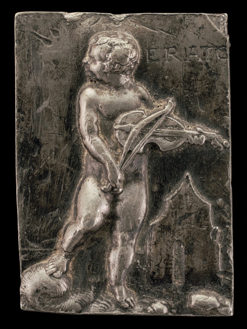 Putto, joka symboloi Muse Eratoa, n. 1540. tekijältä Peter Flötner
