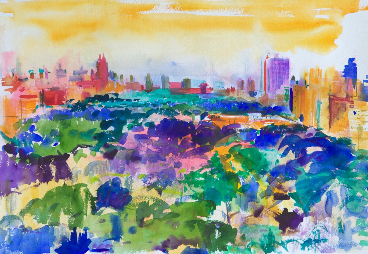 Central Park, New York, 2011 (wc paperilla) tekijältä Peter Graham (Contemporary)