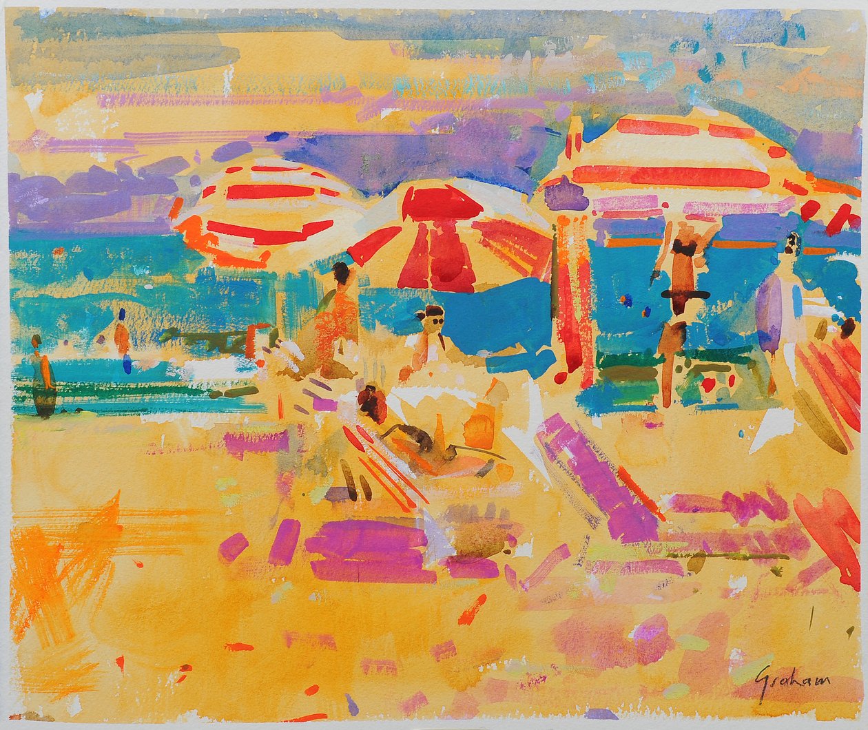 Red Parasols, Miami tekijältä Peter Graham (Contemporary)