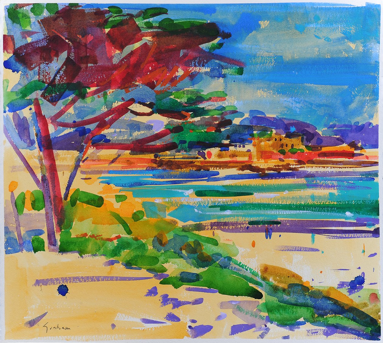 High Dune, Carmel-by-the-Sea, 2022 (akvarelli) tekijältä Peter Graham