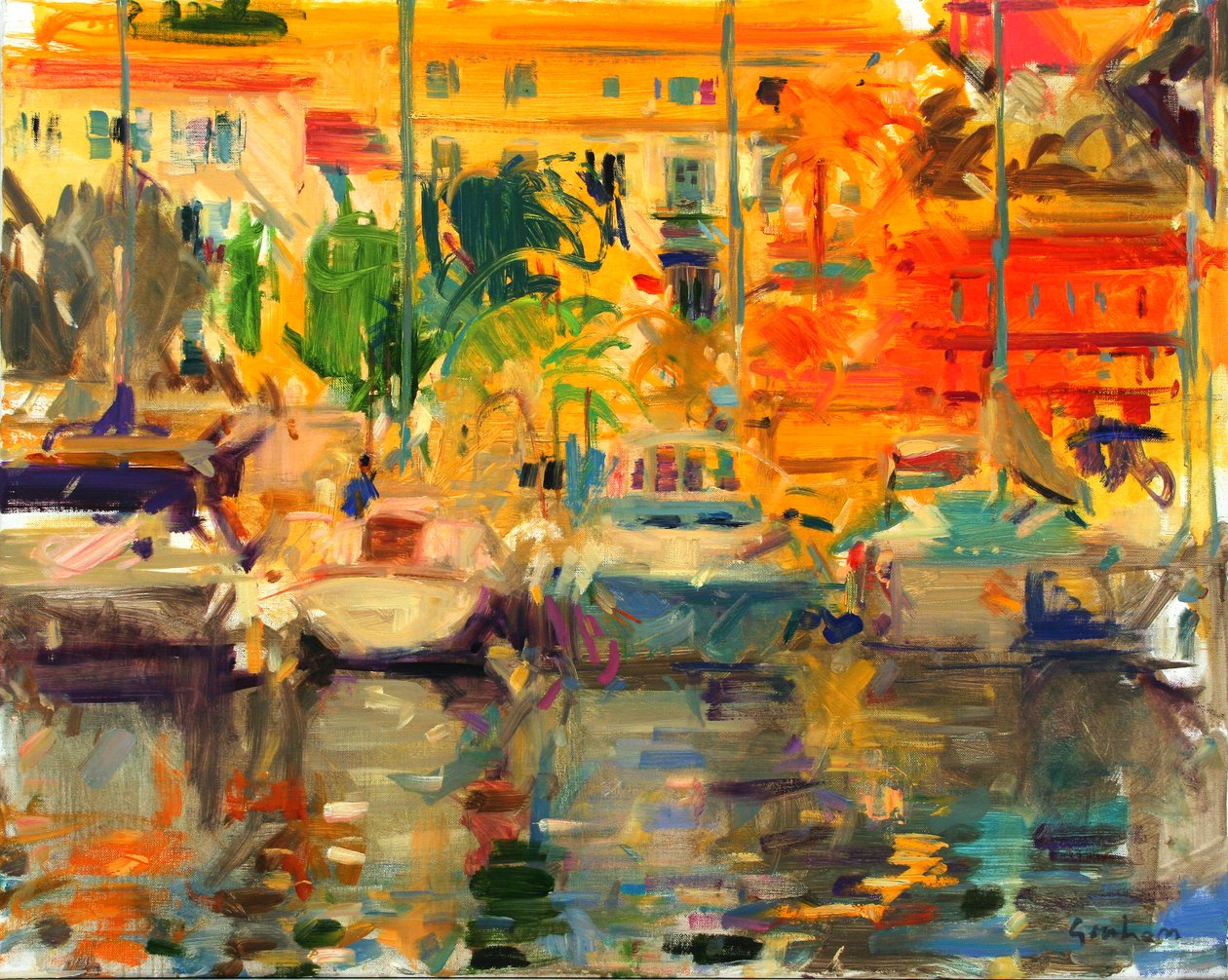 Mentonin kesä, Ranskan Riviera (öljy kankaalle) tekijältä Peter Graham