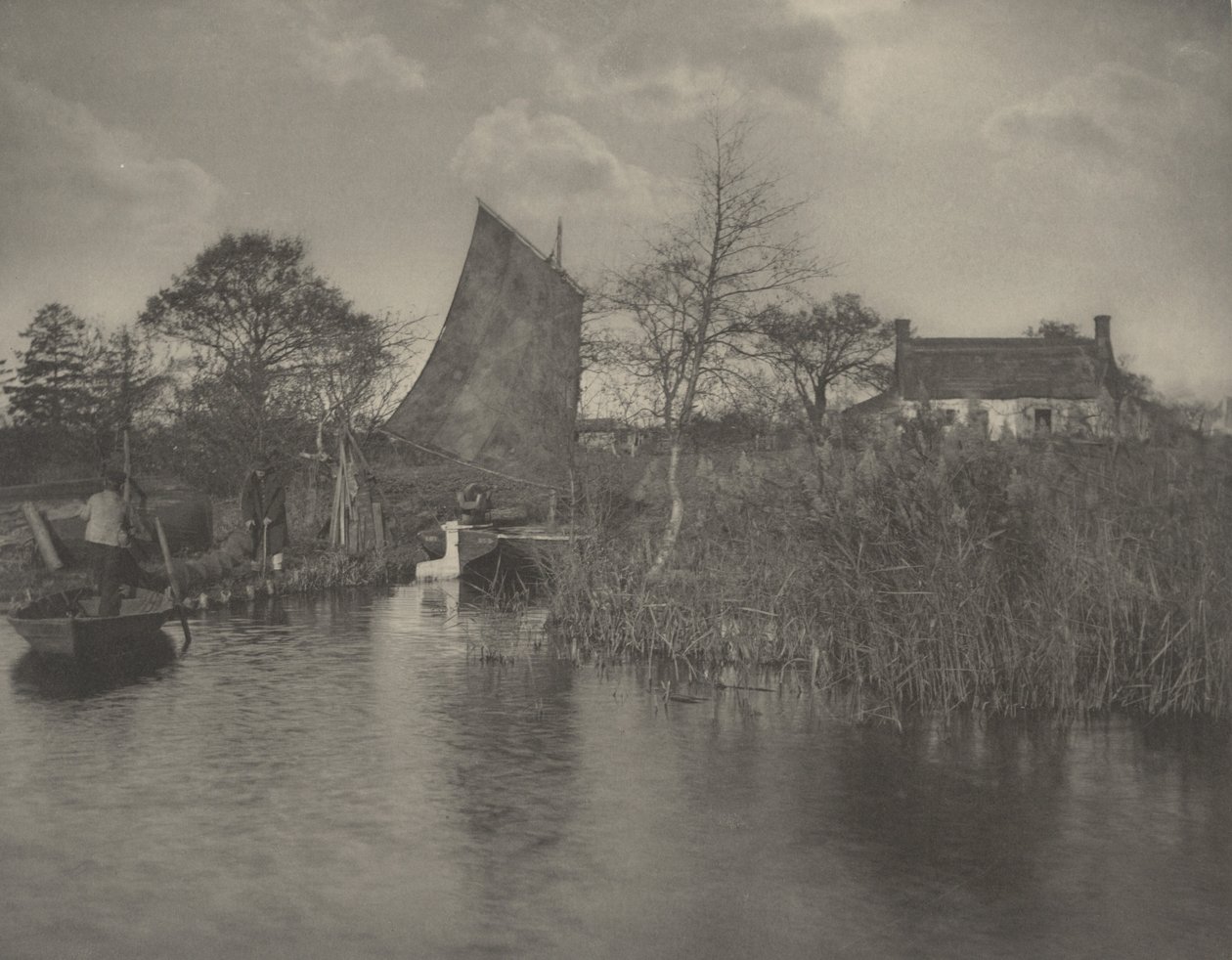 A Broadmanin mökki, 1886. Tekijät: tohtori Peter Henry Emerson, Thomas Frederick Goodall. tekijältä Peter Henry Emerson, Thomas Frederick Goodall