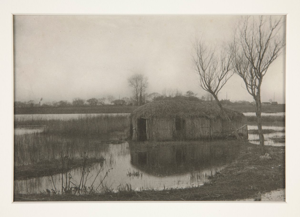 Reed Boat-house, levy XXXI elämästä ja maisemasta Norfolkin tauluilla tekijältä Peter Henry Emerson