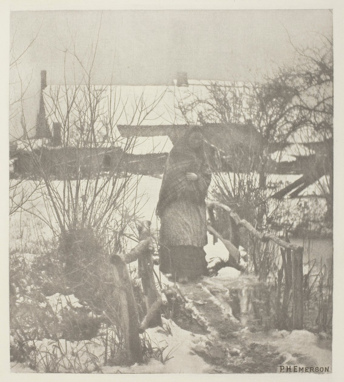 Liukas polku – talvimaisema (Norfolk) tekijältä Peter Henry Emerson