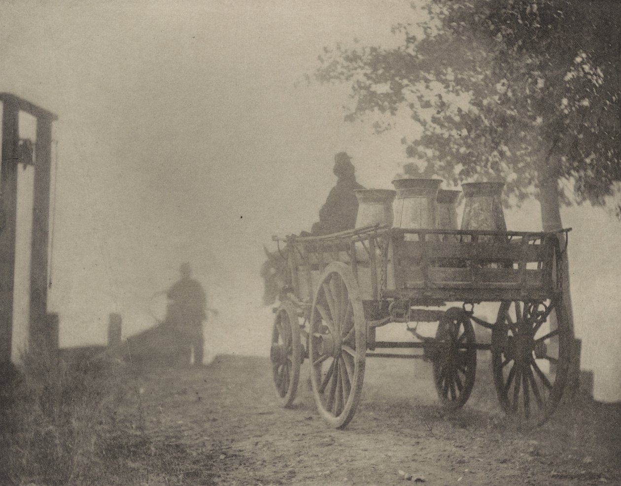 Lautalla - sumuinen aamu,1890-1891, painettu 1893 (kuva) tekijältä Peter Henry Emerson
