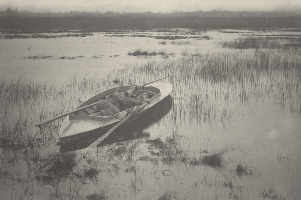 Tykkimies työskentelemässä linnun kanssa,1886 (kuva) tekijältä Peter Henry Emerson