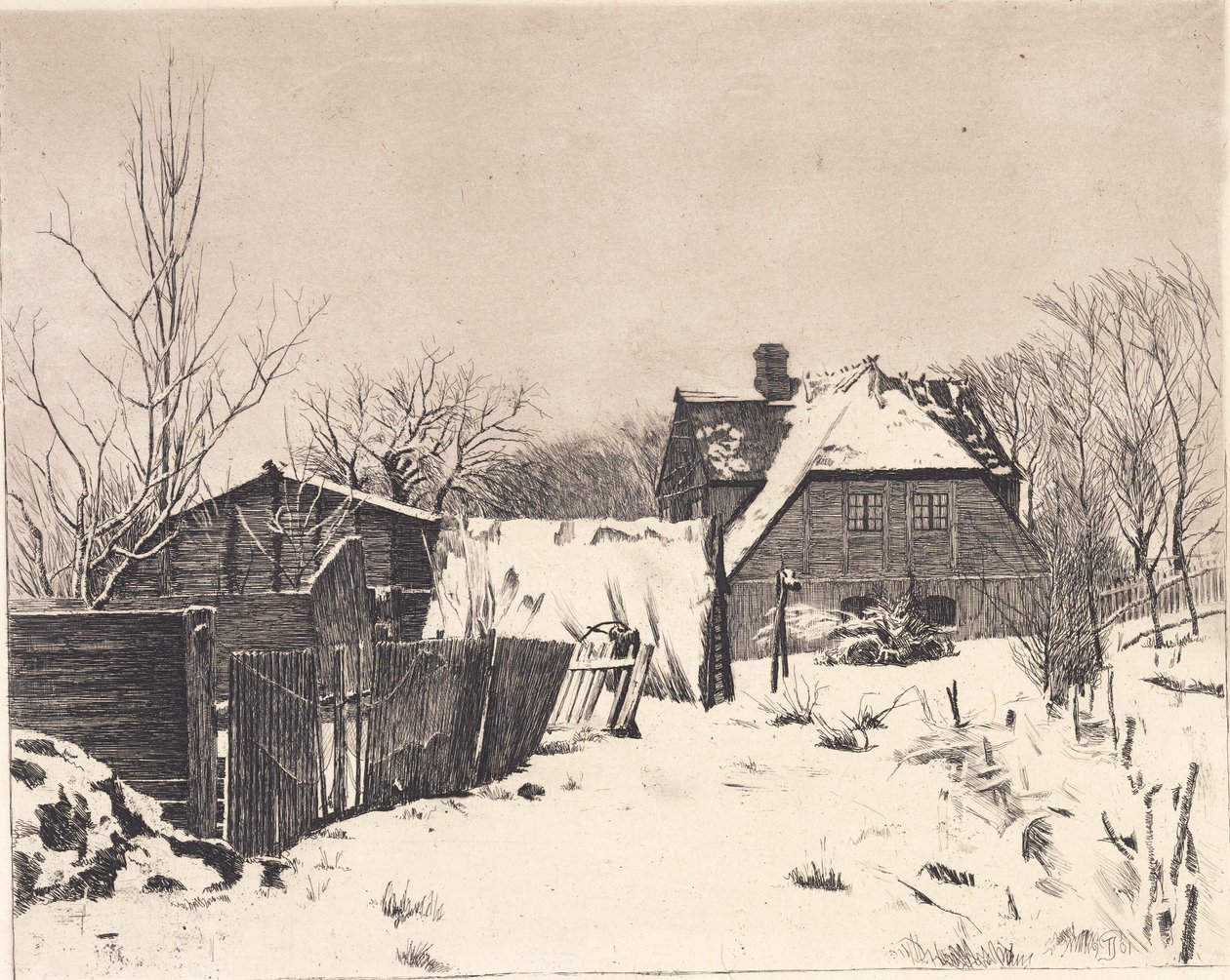 Talvimaisema talon kanssa tekijältä Peter Vilhelm Ilsted