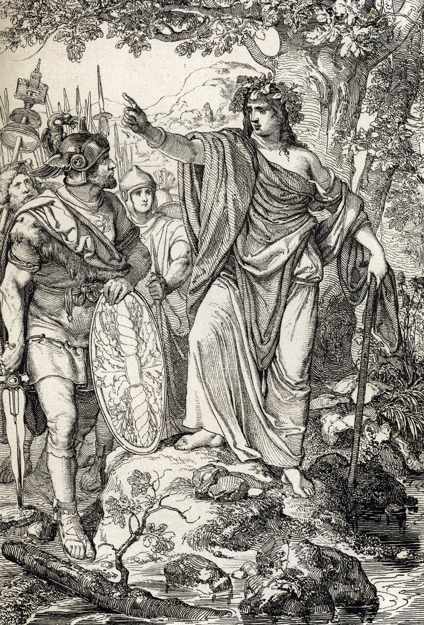 Germanicuksen kampanjat: "" Nero Claudius Drusus Germanicus (38-9 eKr.) ja hänen armeijansa tapaavat nuoren naisen Weser- ja Elbe-jokien välisillä alueilla, noin 12 eKr.” (Germanian valloitus: romaani kenraali Nero Claudius Drusus Germanicus armeijan tavoi tekijältä Peter Johann Nepomuck Geiger