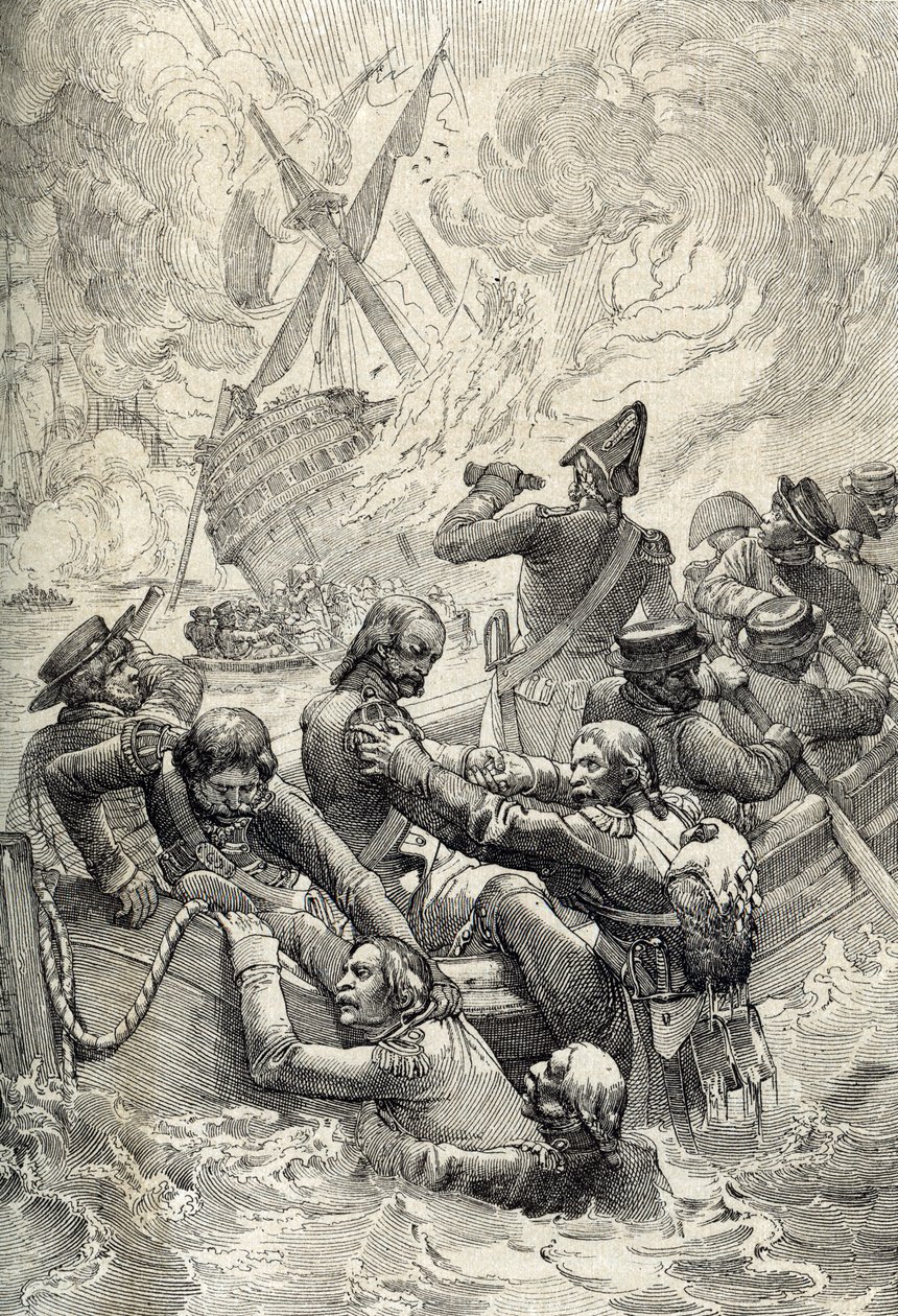 Egyptin retkikunta: Orientin tuhoutuminen Niilin taistelussa (Aboukirin taistelu) elokuussa 1798 (Aboukir Bayn taistelu: L