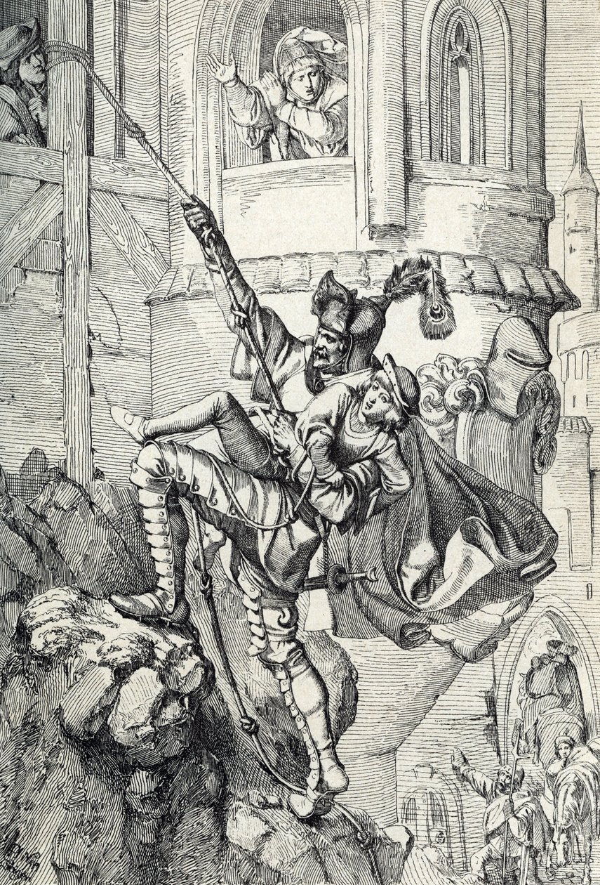 Prinzenraub: Rapto dos príncipes Ernesto e Alberto, filho de Frederico II da Saxônia em julho de 1455 pelo cavaleiro Kunz von Kaufungen (Kunz sequestrou Frederico da Saxônia dois filhos, Ernesto e Alberto, do castelo de Altenburg no que foi chamado de Prin tekijältä Peter Johann Nepomuck Geiger