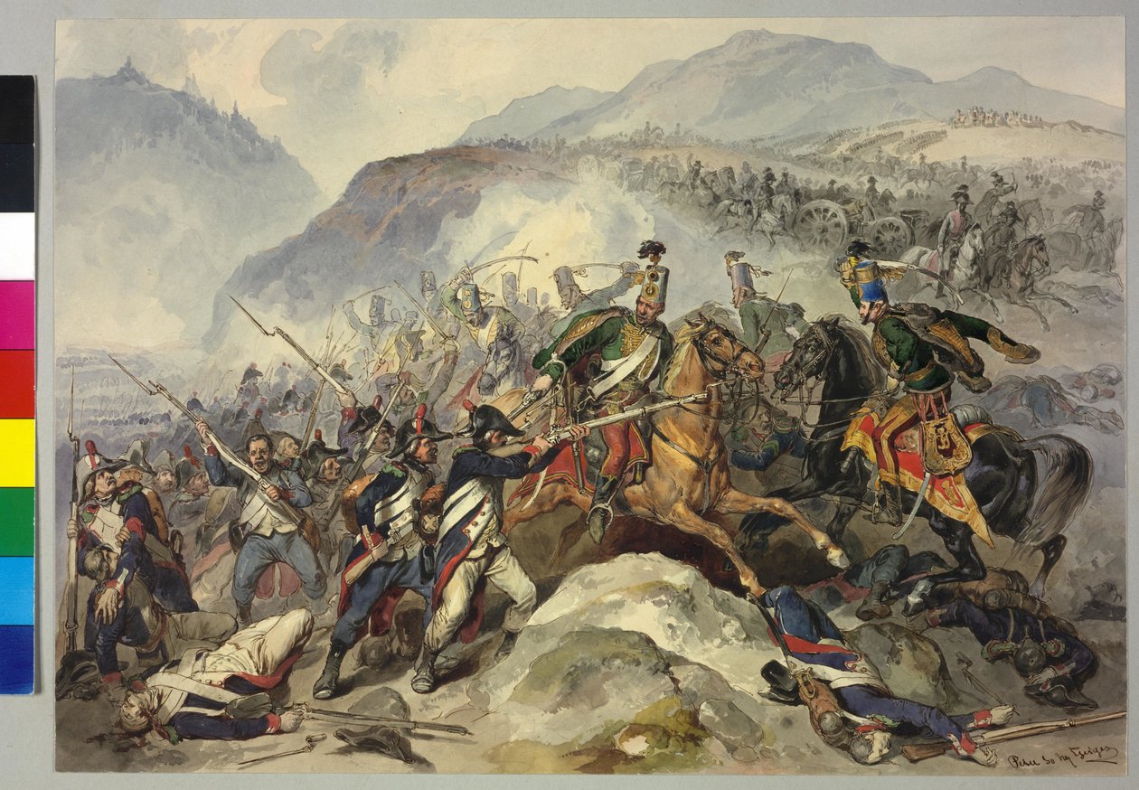 Tarviksen taistelu 1797 (akvarelli) tekijältä Peter Johann Nepomuk Geiger