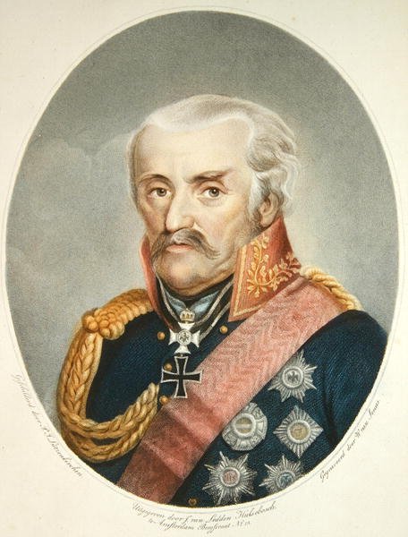Kenttämarsalkka prinssi von Blucher (1742-1819) (värillinen kaiverrus) tekijältä Peter Joseph (after) Lutzenkirchen