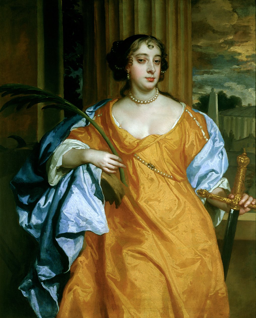 Barbara Villiers, Clevelandin herttuatar Pyhänä Katariina Aleksandrialaisena, n. 1665-70 tekijältä Peter Lely