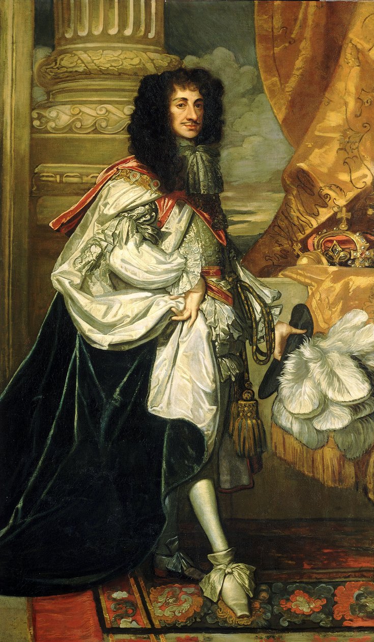 Kaarle II (1630-1685), noin 1670 (öljy kankaalle). tekijältä Peter Lely