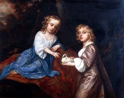 Charles Dormerin (1652-73), varakreivi Ascottin ja hänen sisarensa Lady Elizabeth Dormerin (1653-77) kaksoismuotokuva (öljy kankaalle) tekijältä Peter Lely