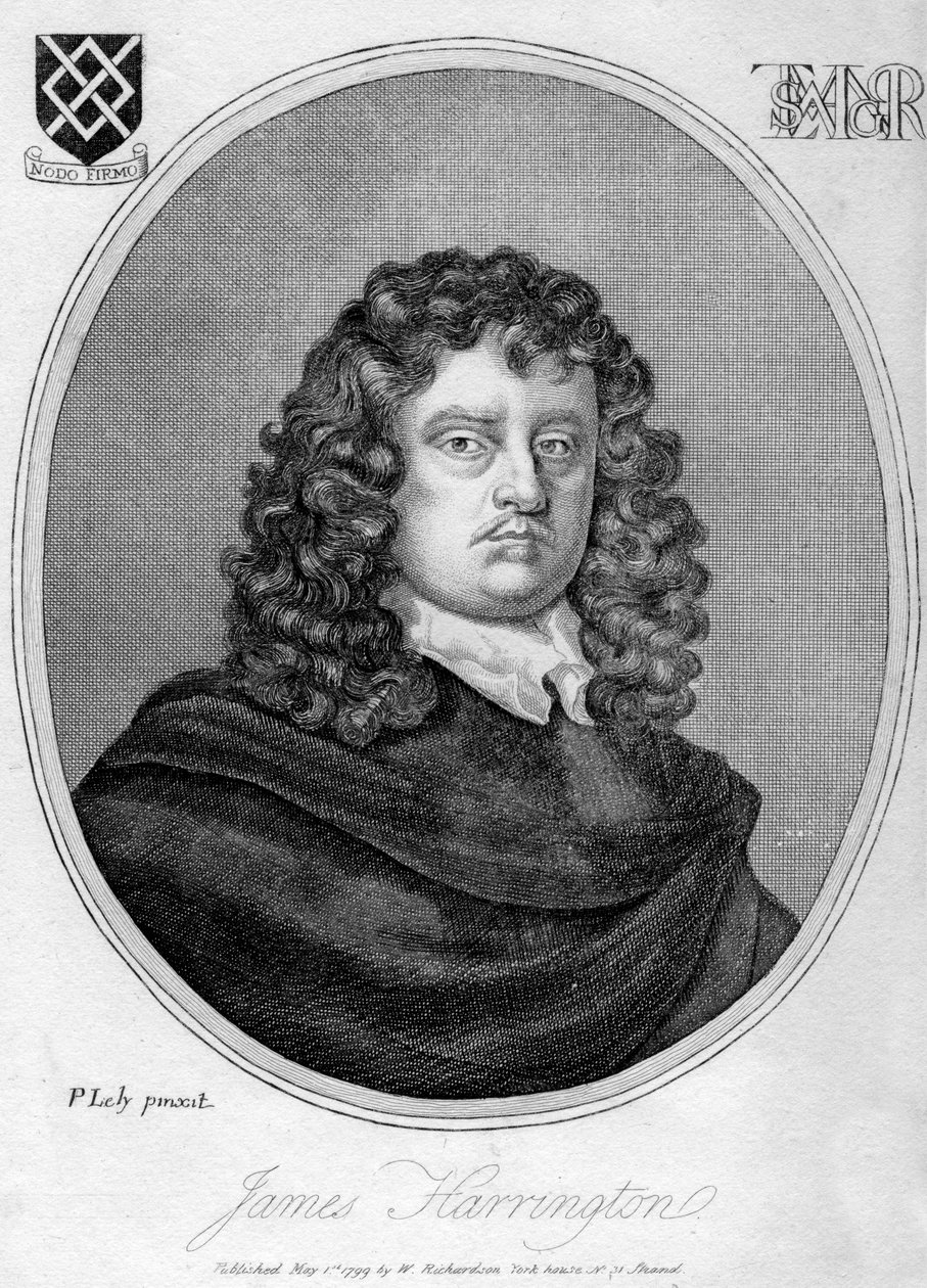 James Harrington 1611-1677, englantilainen poliittinen teoreetikko, 1799. tekijältä Peter Lely