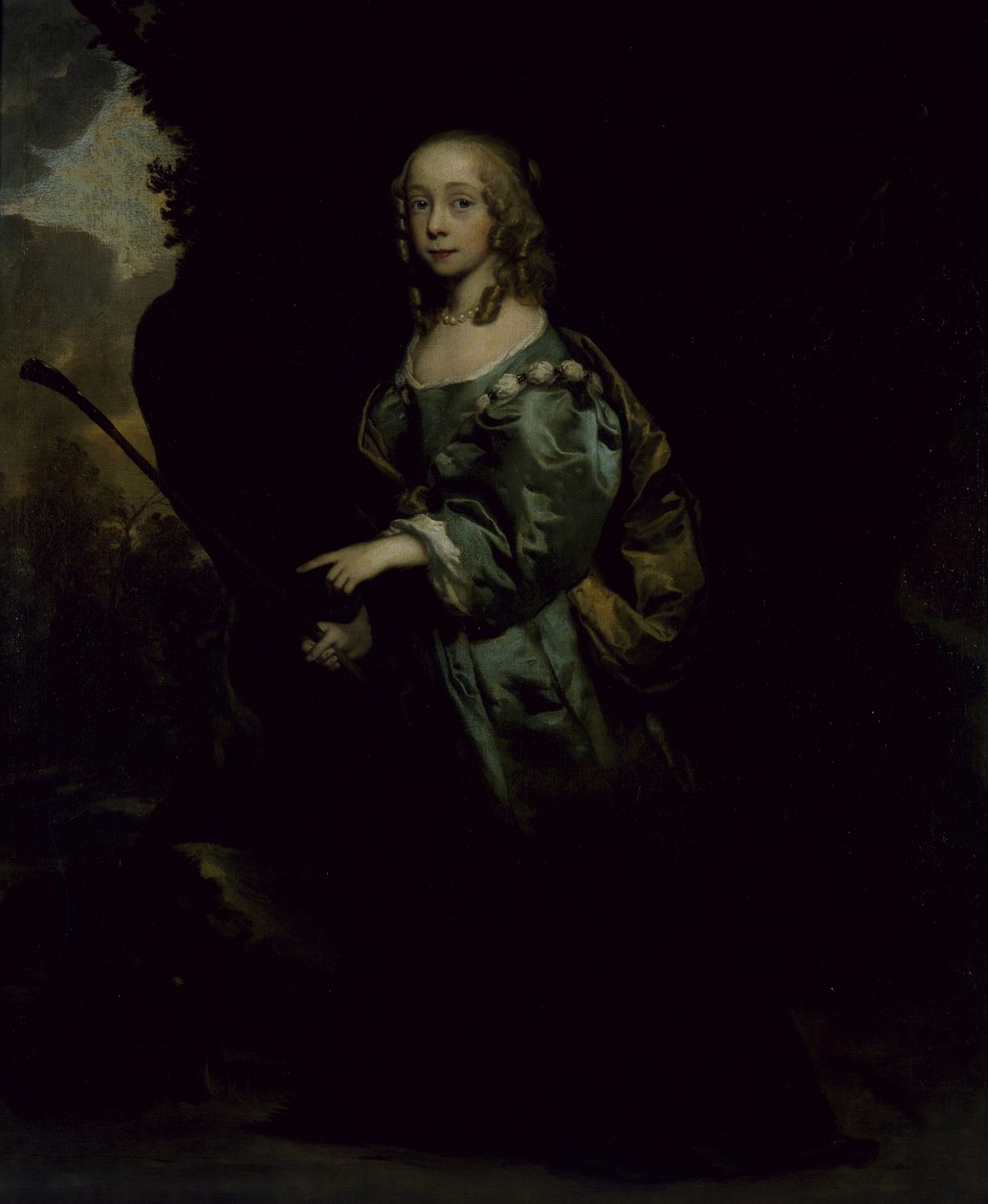 Nuoren tytön muotokuva vihreässä (öljy kankaalle) tekijältä Peter Lely