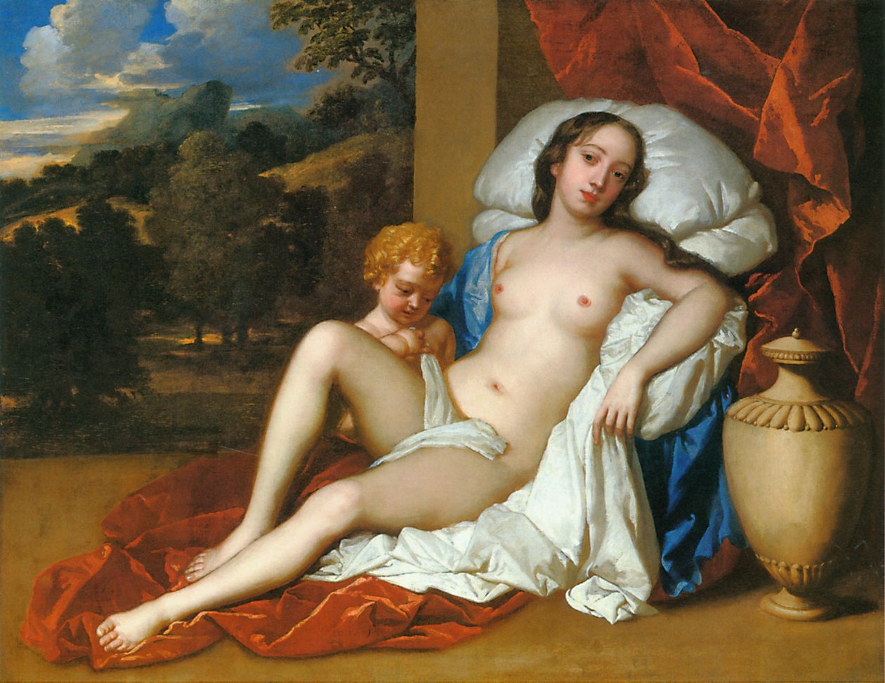 Muotokuva nuoresta naisesta (joko Barbara Villiers tai Nell Gwyn) ja lapsesta, Venus ja Amor. tekijältä Peter Lely