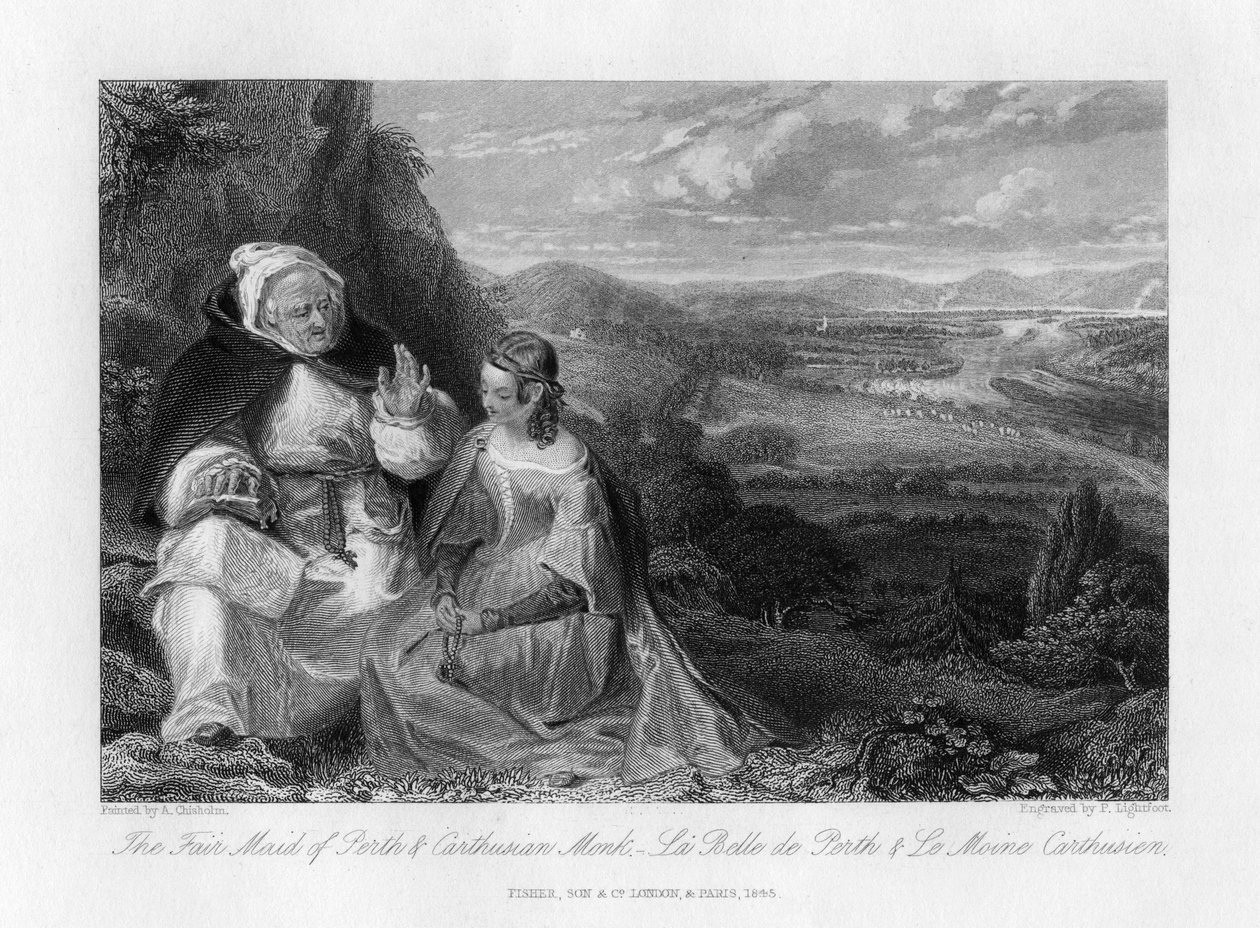 Perthin kaunis piika ja karthusialainen munkki, 1845 tekijältä Peter Lightfoot