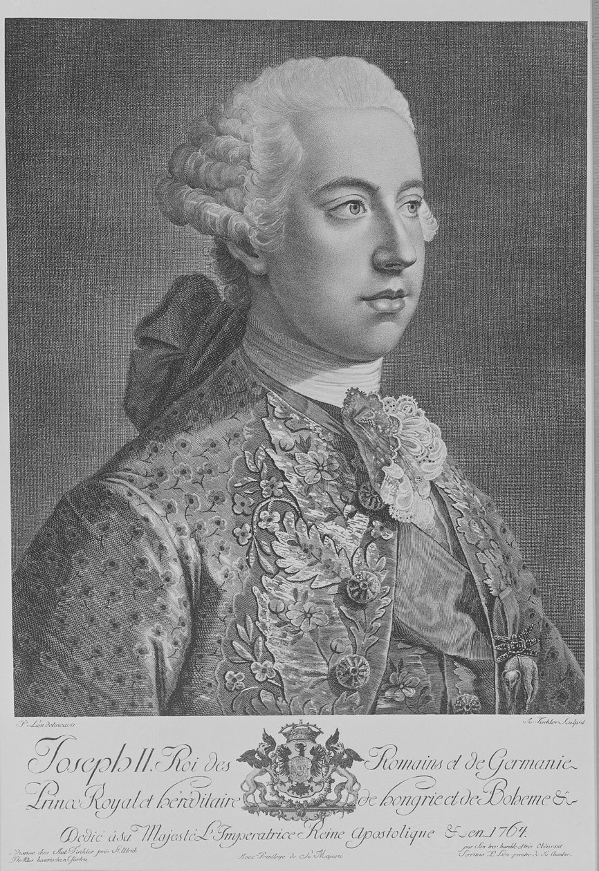 Joseph II, Pyhän Rooman keisari, kaiverrus Anton Tischler tekijältä Peter Lion