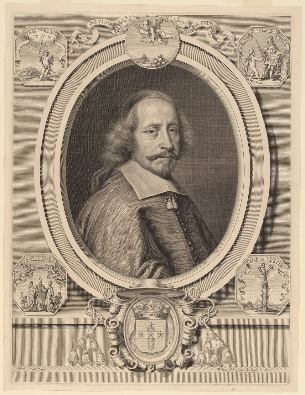 Kardinaali Jules Mazarin tekijältä Peter Ludwig van Schuppen after Pierre Mignard I