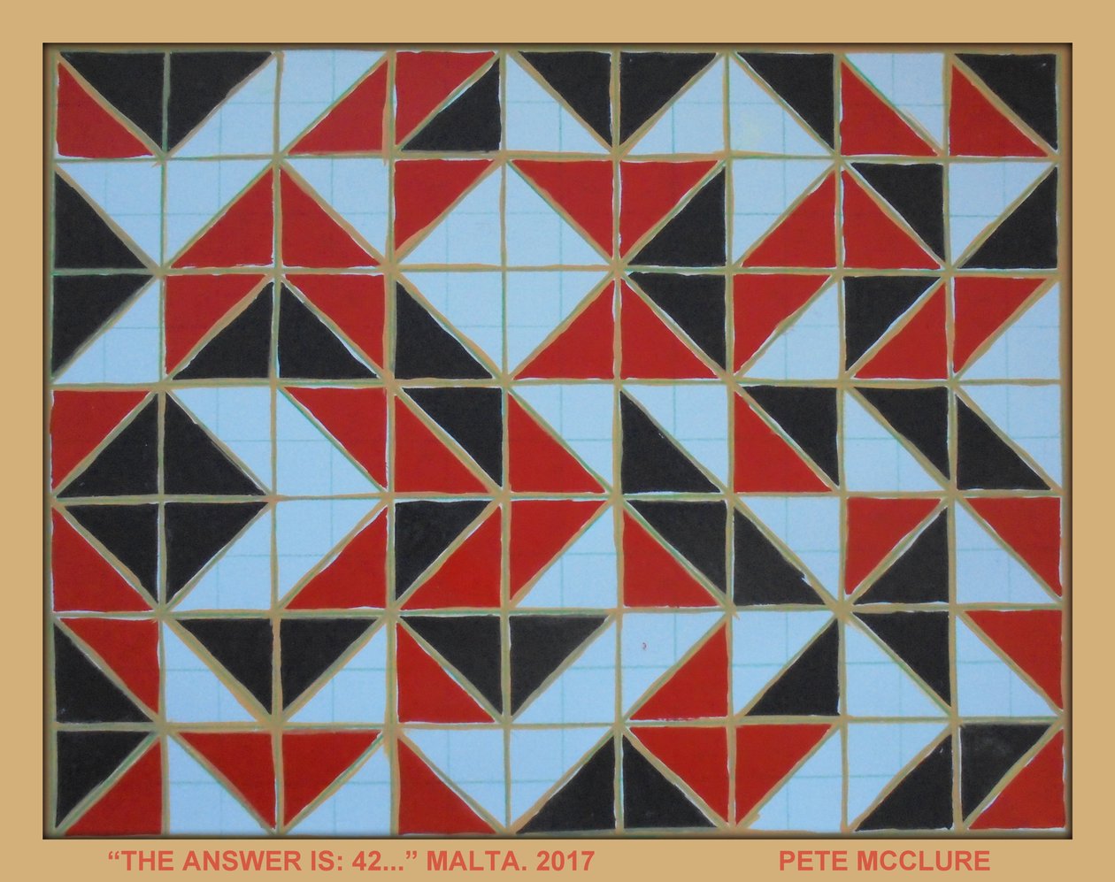 VASTAUS ON 42. MALTA, 2017, AKRYYLI PAPERILLE tekijältä Peter McClure