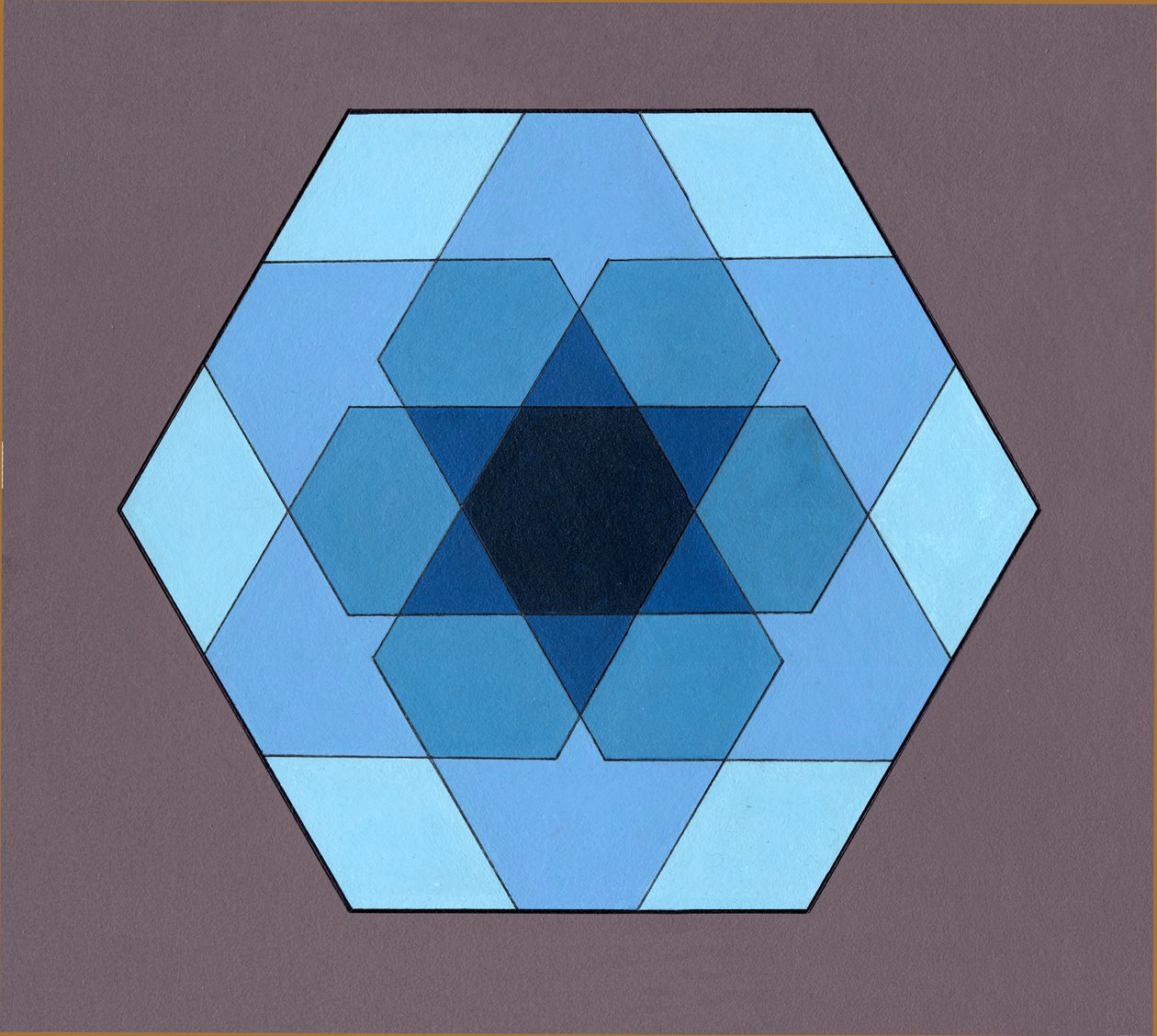 Päällekkäiset kuusikulmiot, 2009 (akryylia aluksella) tekijältä Peter McClure