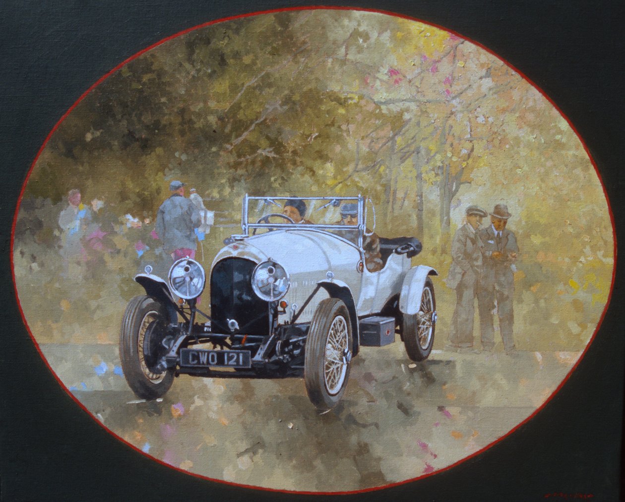3 litran Bentley at Kelmarsh (öljy kankaalle) tekijältä Peter Miller