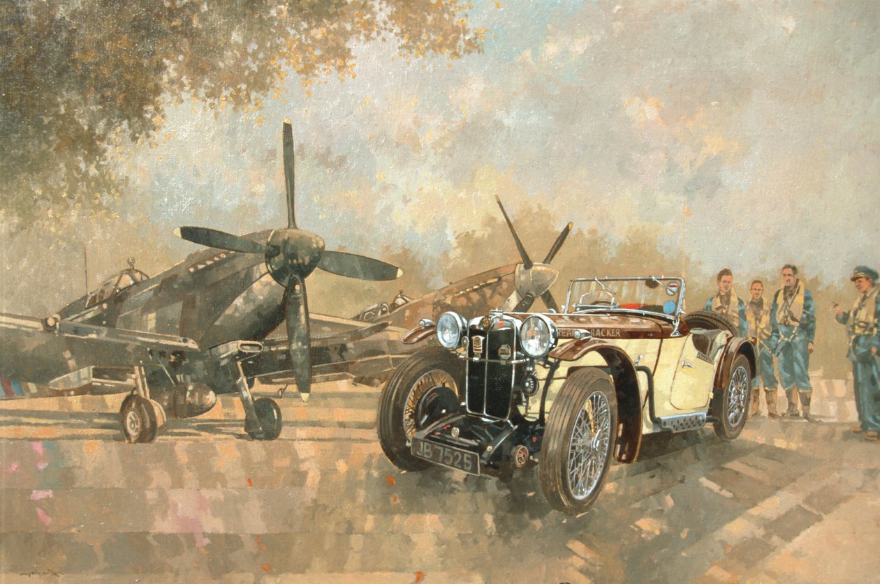 Cream Cracker MG 4 Spitfires (öljy kankaalle) tekijältä Peter Miller