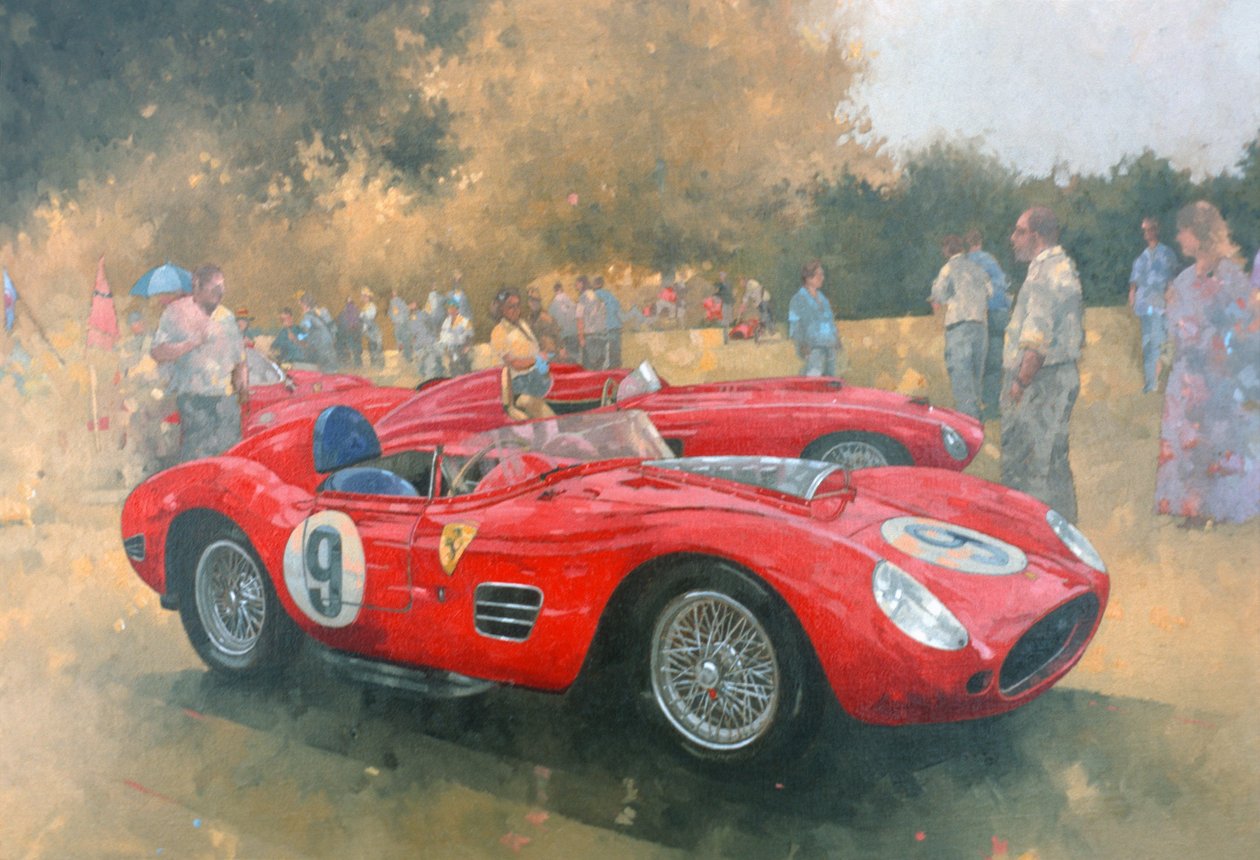 Ferrari, päiväretki Meadow Brookissa (öljy kankaalle) tekijältä Peter Miller