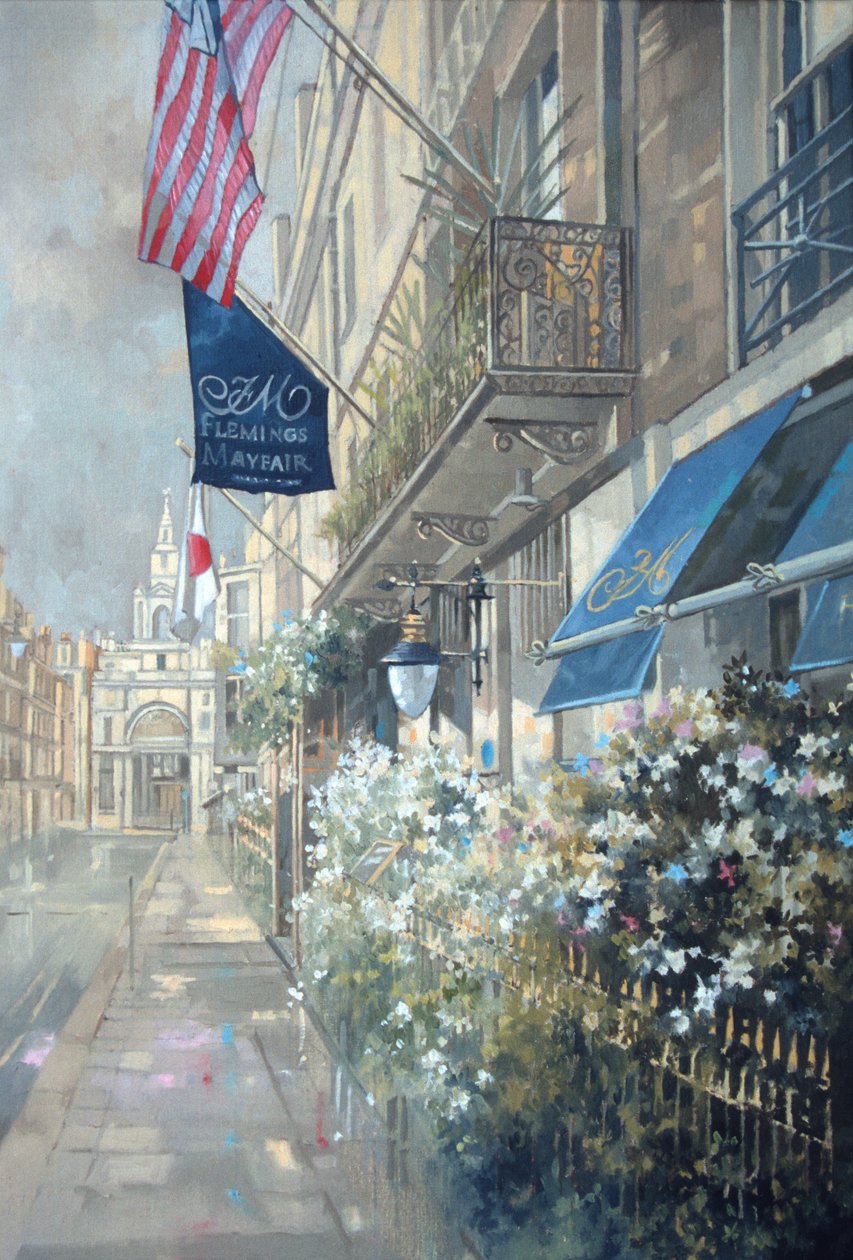 Flemings Hotel, Half Moon Street, Lontoo (öljy kankaalle) tekijältä Peter Miller