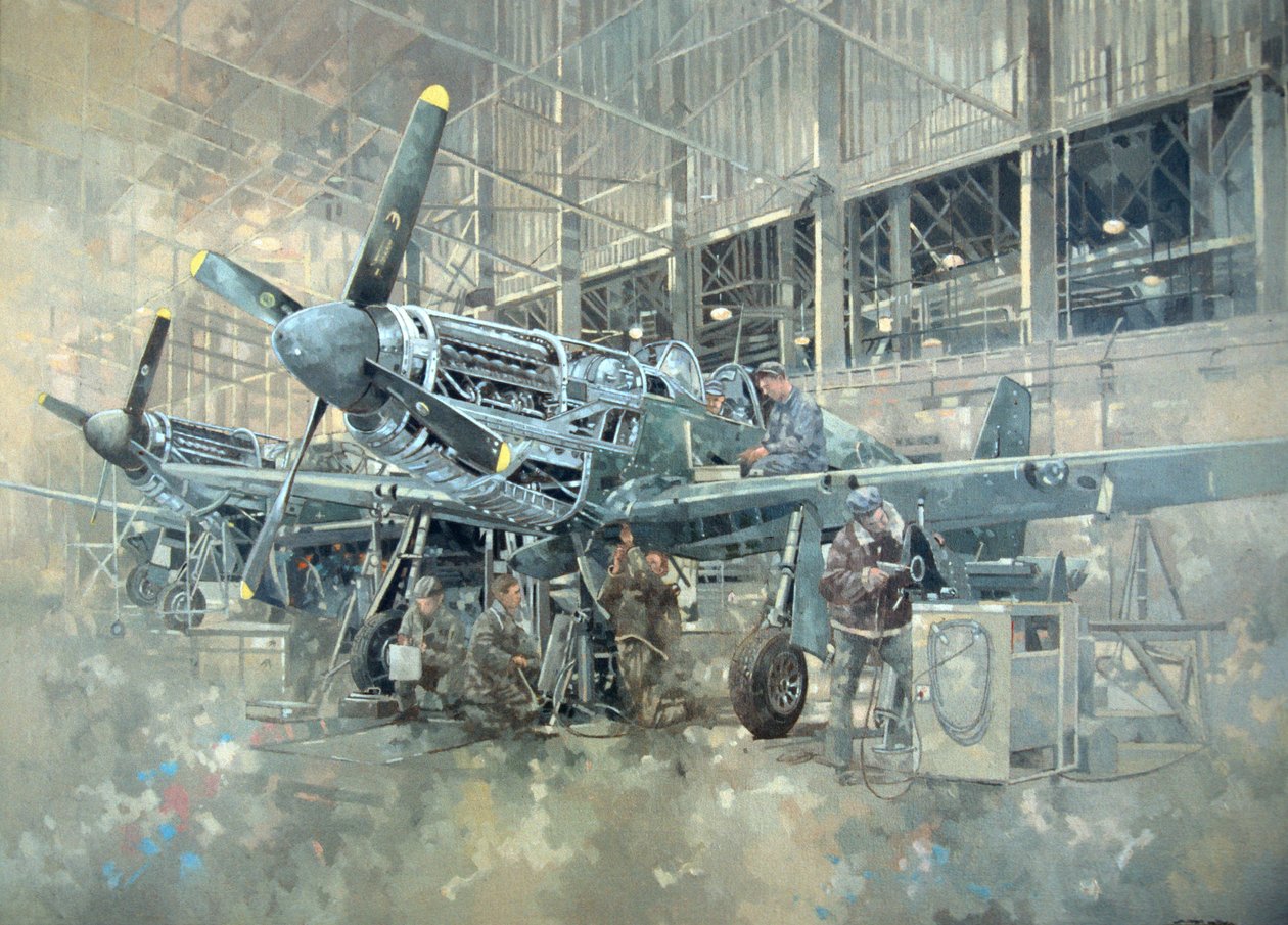 Mustang at Warton (öljy kankaalle) tekijältä Peter Miller