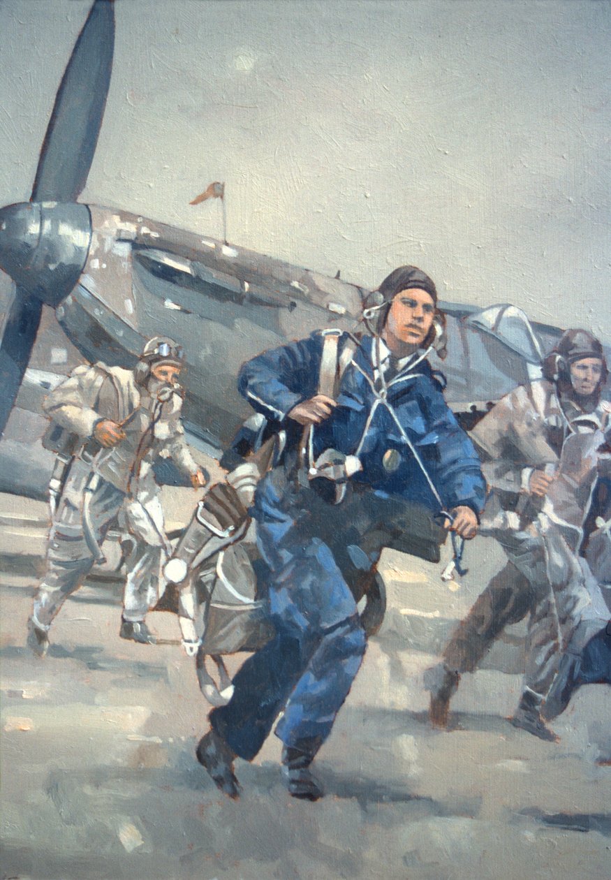 Scramble for the Skies (öljy kankaalle) tekijältä Peter Miller
