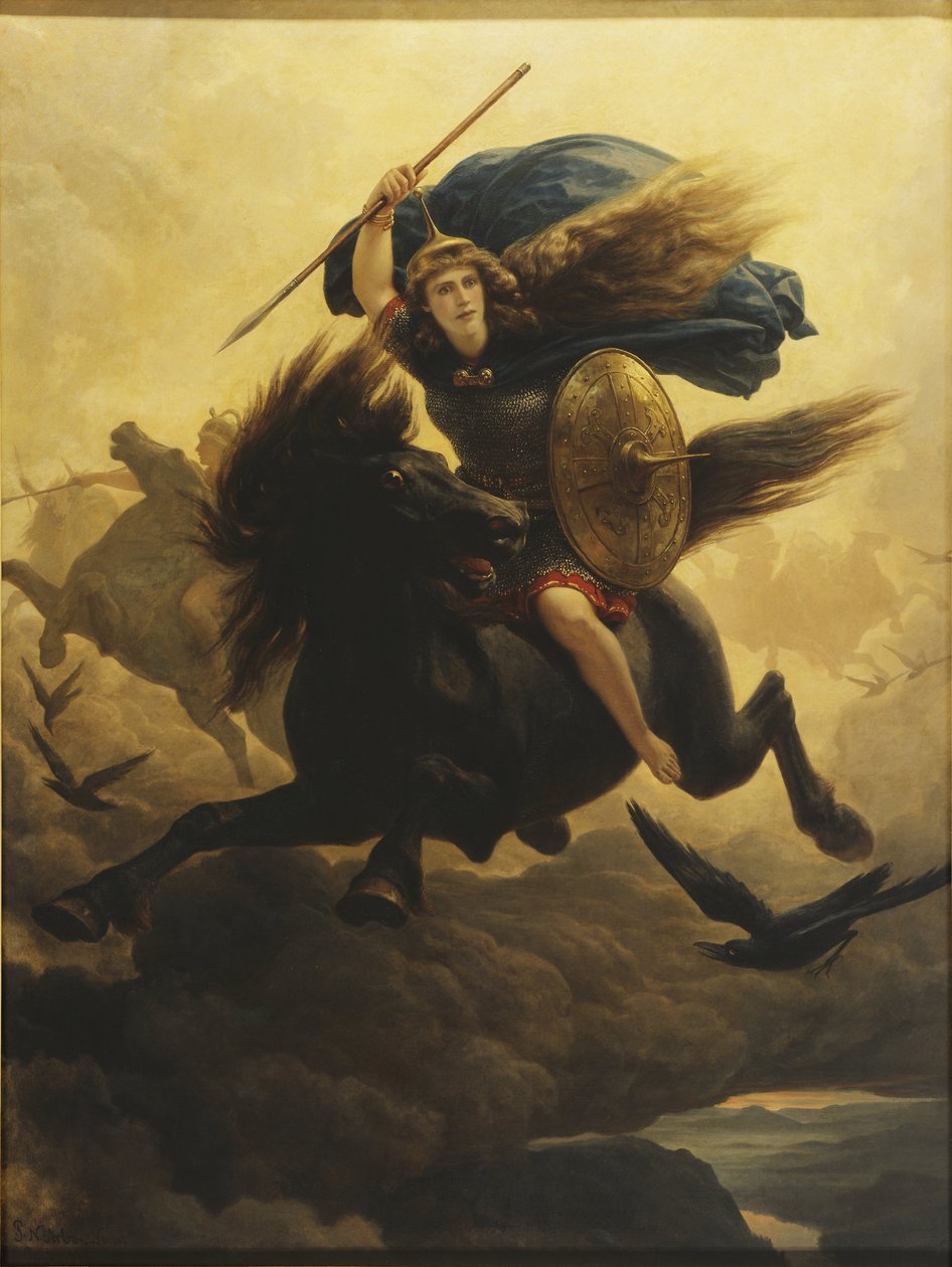 Les valkyries - The Walkueren (Valkyrie), kirjoittanut Arbo, Peter Nicolai (1831-1892). Öljy kankaalle tekijältä Peter Nicolai Arbo