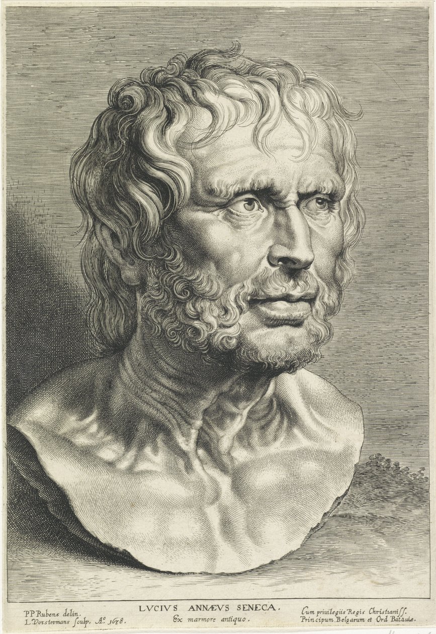 Senecan rintakuva, kaiverrus Lucas Vorsterman tekijältä Peter Paul (after) Rubens