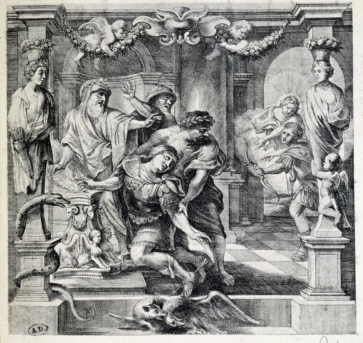 Akilleuksen kuolema Pierre Paul (Pierre-Paul) Rubensin (tai Peter Paul tai Petrus Paulus) (1577-1640) jälkeen, Flanderi tekijältä Peter Paul (after) Rubens