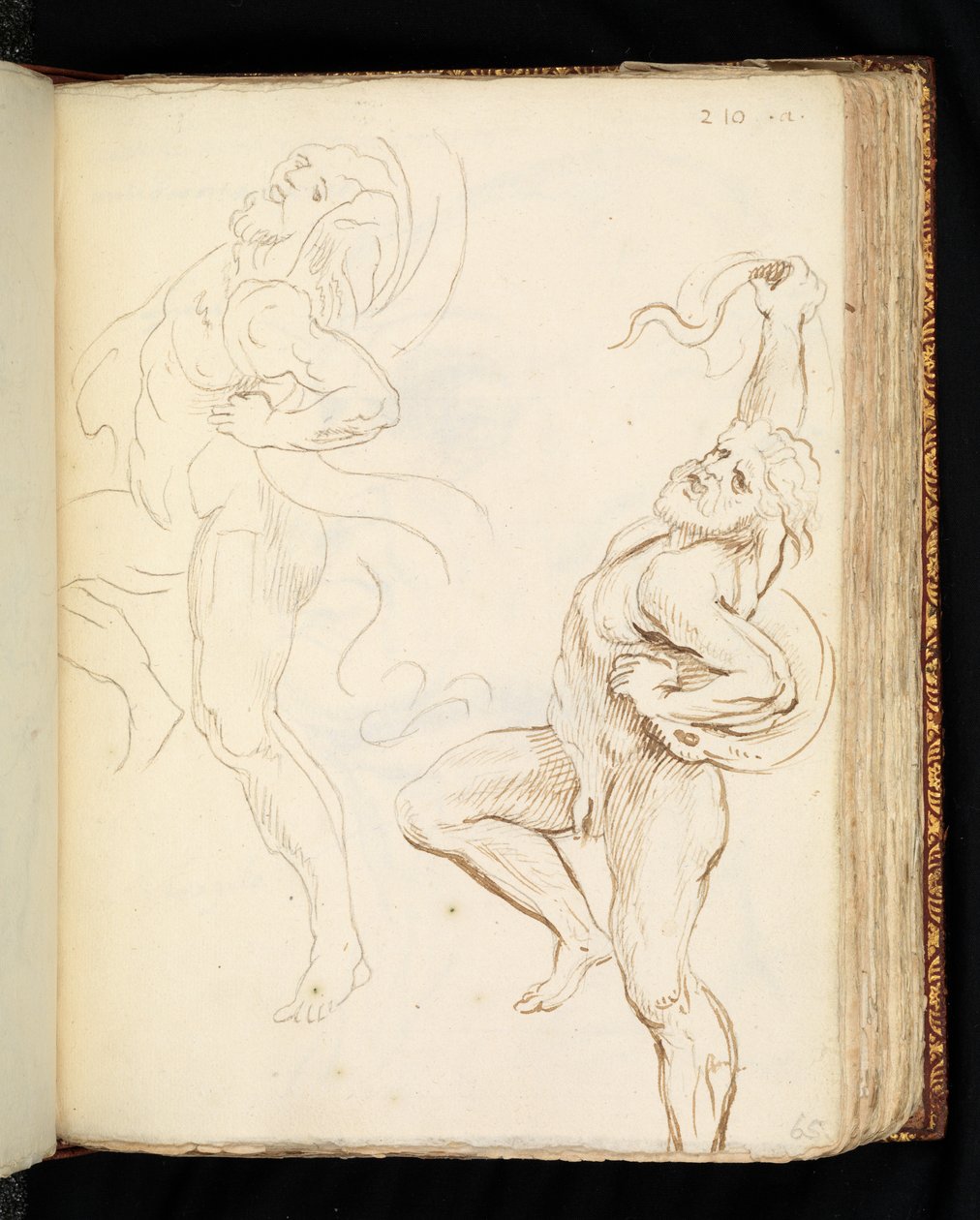 Kaksi tutkimusta Laocoonista, joista toisessa käärmeet muutettiin verhoiksi (grafiitti, kynä ja ruskea muste levitetylle paperille) tekijältä Peter Paul (after) Rubens