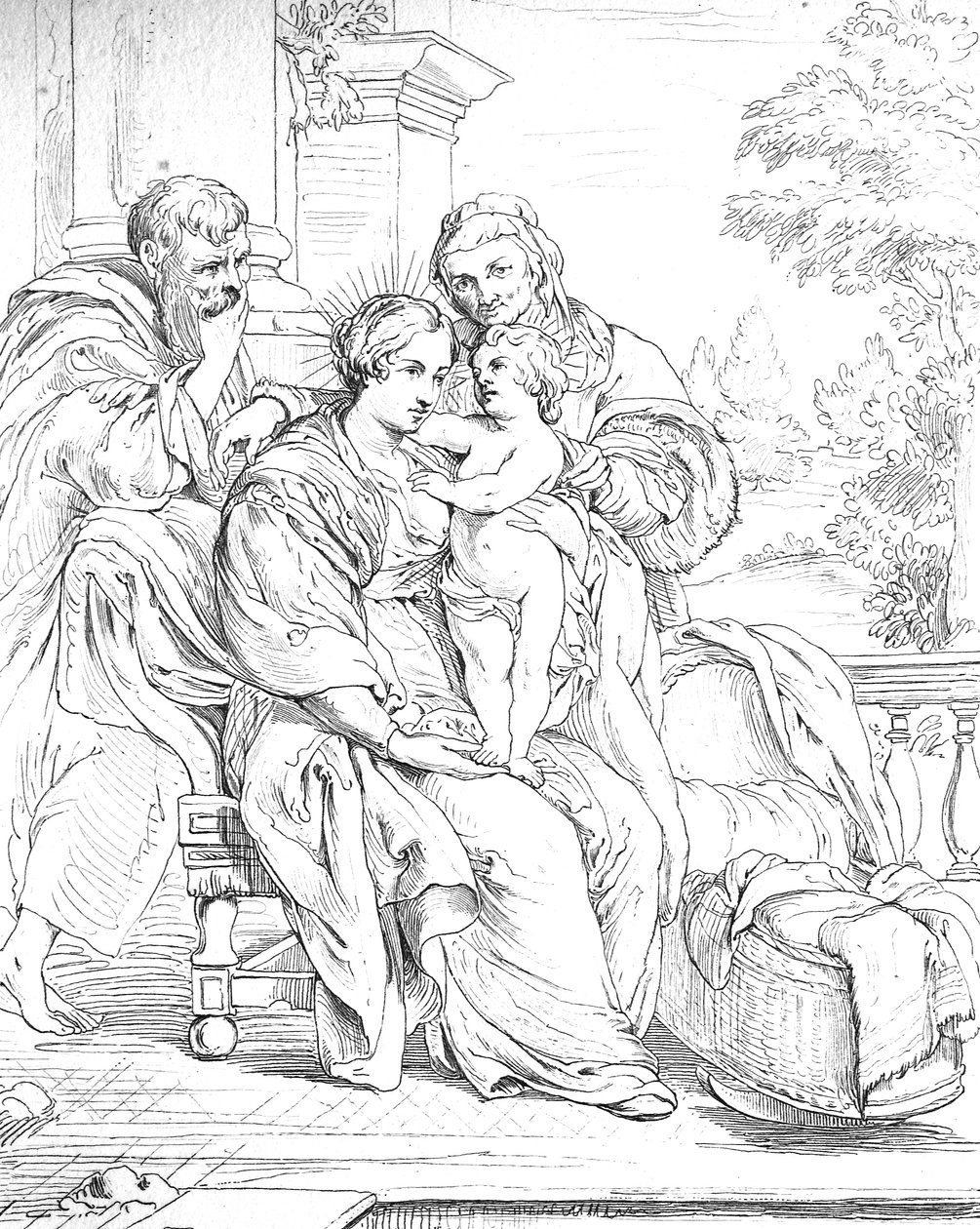 pyhä perhe tekijältä Peter Paul (after) Rubens