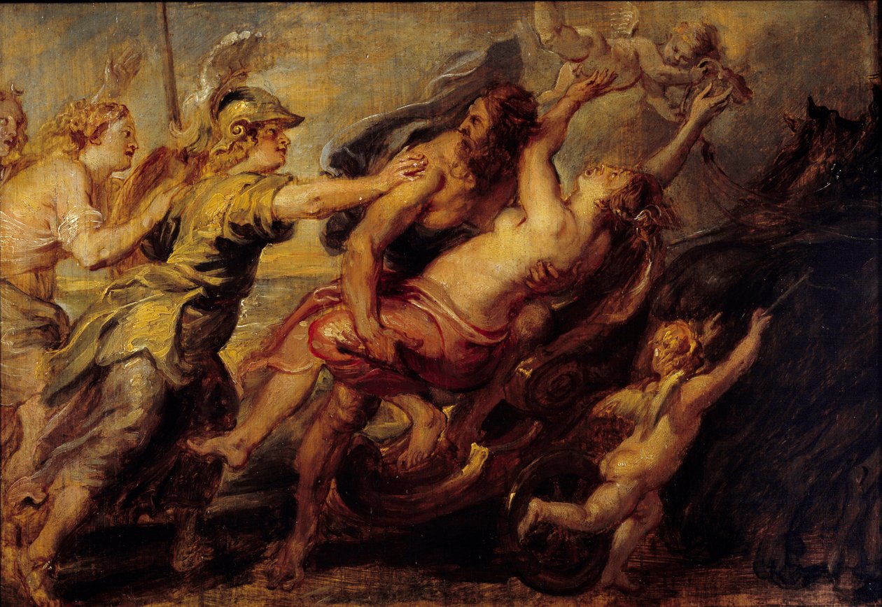 Proserpinen poistaminen. Pierre Paulin (Pierre-Paul) Rubensin (tai Peter Paulin tai Petrus Pauluksen) maalaus (1577-1640) Ec. Flam tekijältä Peter Paul (attr. to) Rubens